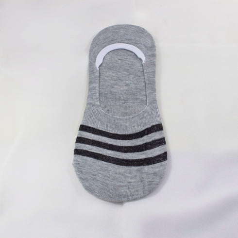 Breathable Striped No Show Invisible Socks Grey